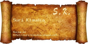 Suri Klaudia névjegykártya