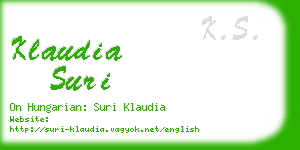 klaudia suri business card